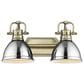 Golden Lighting Duncan 2-Light Bath Vanity in Aged Brass/Chrome, , large