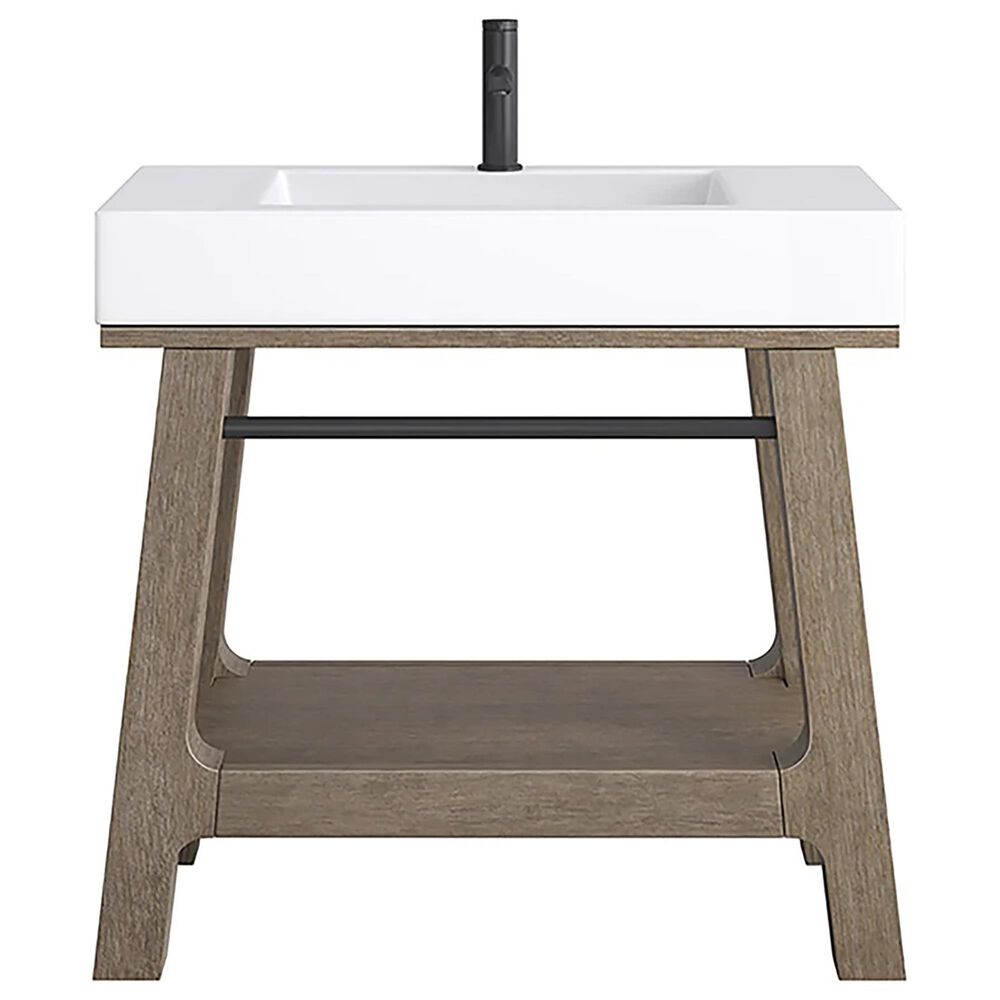 James Martin Vanities Auburn 36&quot; Single Bathroom Vanity Cabinet Only in Weather Timber, , large