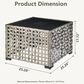 HOMLUX LED-Lit Patio Coffee Table with Built-In Solar Powered LED Lights in Gray, , large
