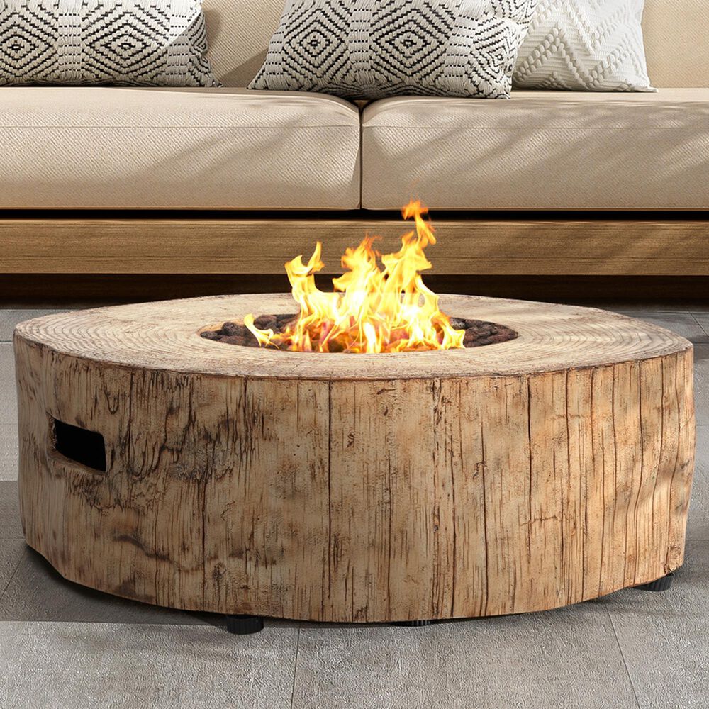 Hearth and Haven Outdoor Propane Fire Pit with 30,000 BTU Output in Brown, , large