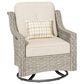HOMLUX 3-Piece Outdoor Swivel Rocking Chair Set and Side Table in Beige, , large