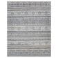 Surya Pompei White, Black, Metallic Silver, Medium Gray, Light Gray, Brown and Sky Blue 10" x 14" Area Rug, , large