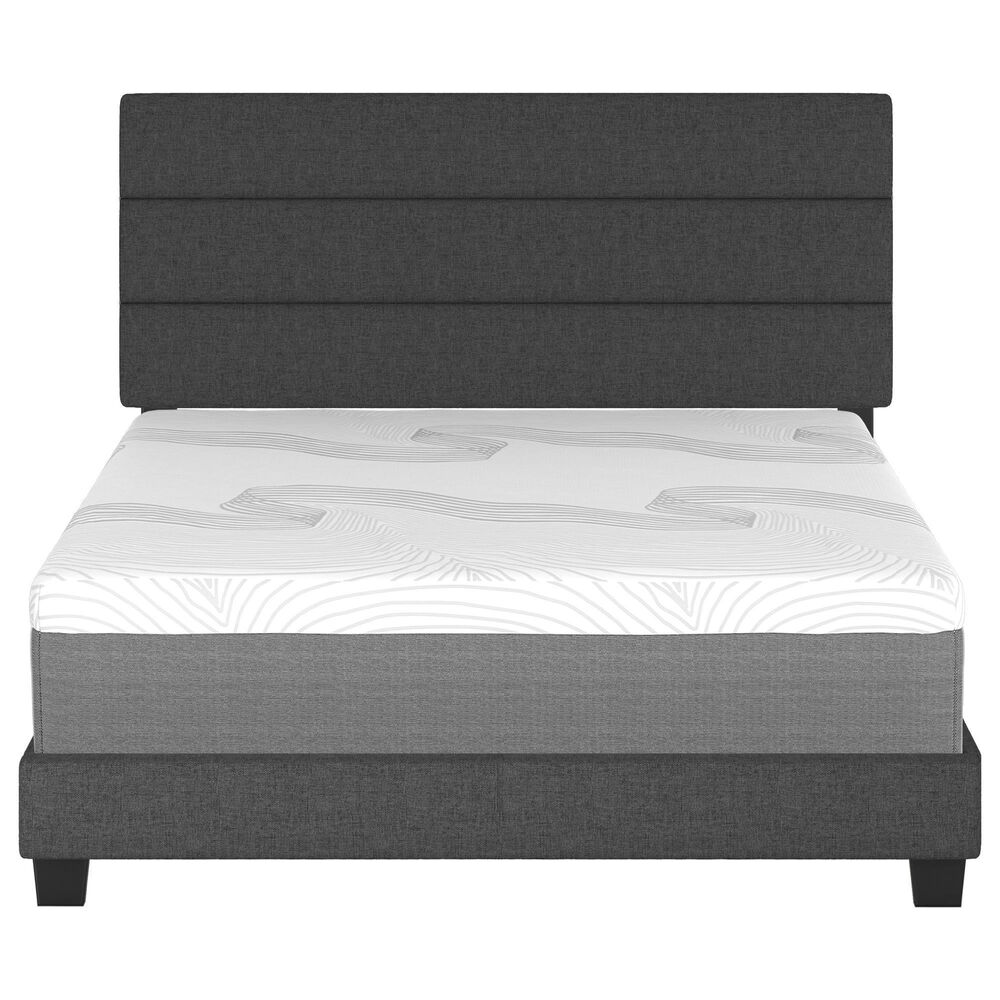 Accent Sicily Queen Upholstered Platform Bed in Black, , large
