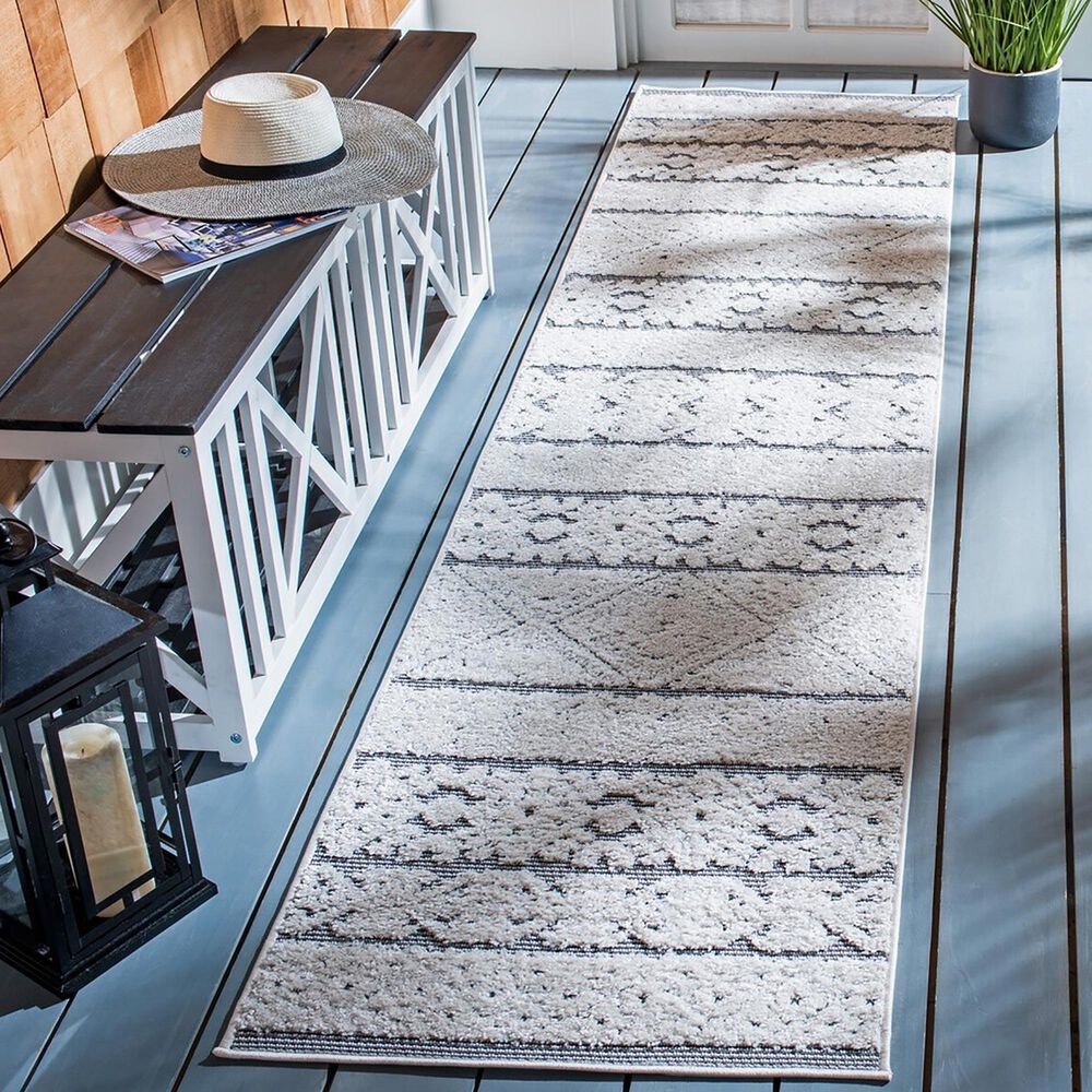 Safavieh Cabana CBN654A 2&#39;2&quot; x 7&#39; Ivory and Grey Area Performance Rug, , large