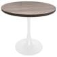 Leisuremod LeisureMod Bristol Dining table, White Base with 36 Round Dark Walnut MDF top, , large