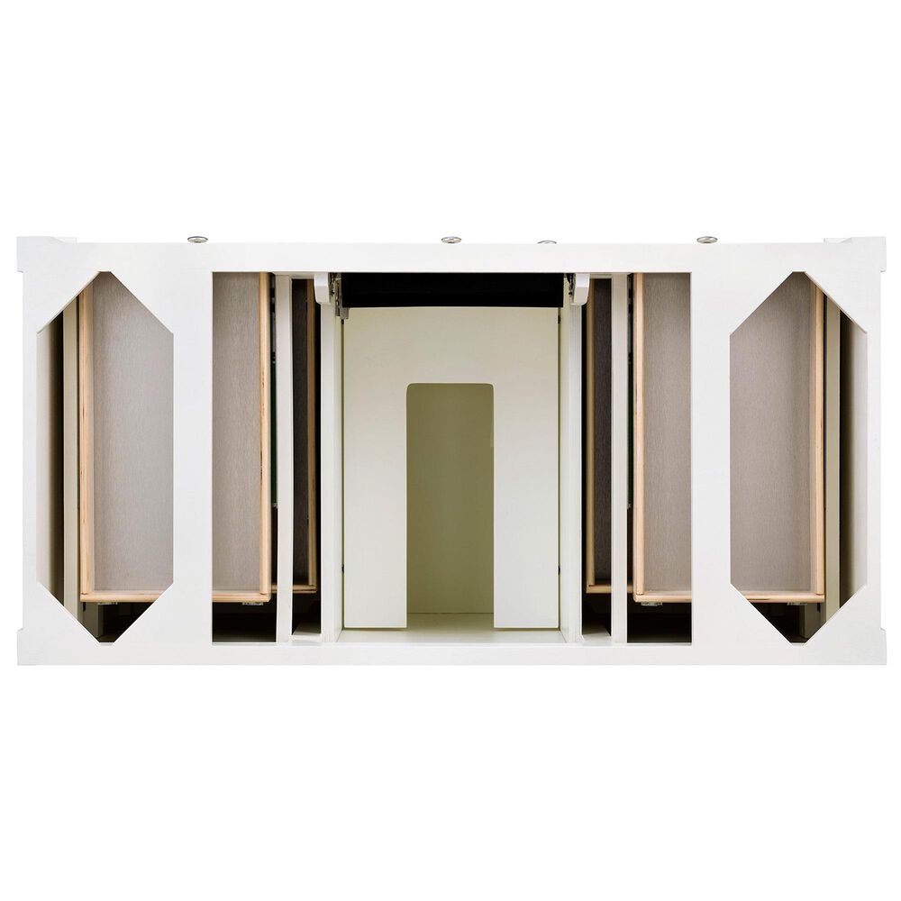 James Martin Vanities Brittany 48&quot; Single Bathroom Vanity in Bright White with 3 cm Arctic Fall Solid Surface Top and Rectangle Sink, , large