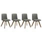 Armen Living Gina Side Chair with Charcoal Upholstery in Warm Walnut (Set of 4), , large