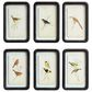 Creative Coop Heirloom 7" x 11" Wall Decor with Floating Bird Art in Multicolor (Set of 6), , large