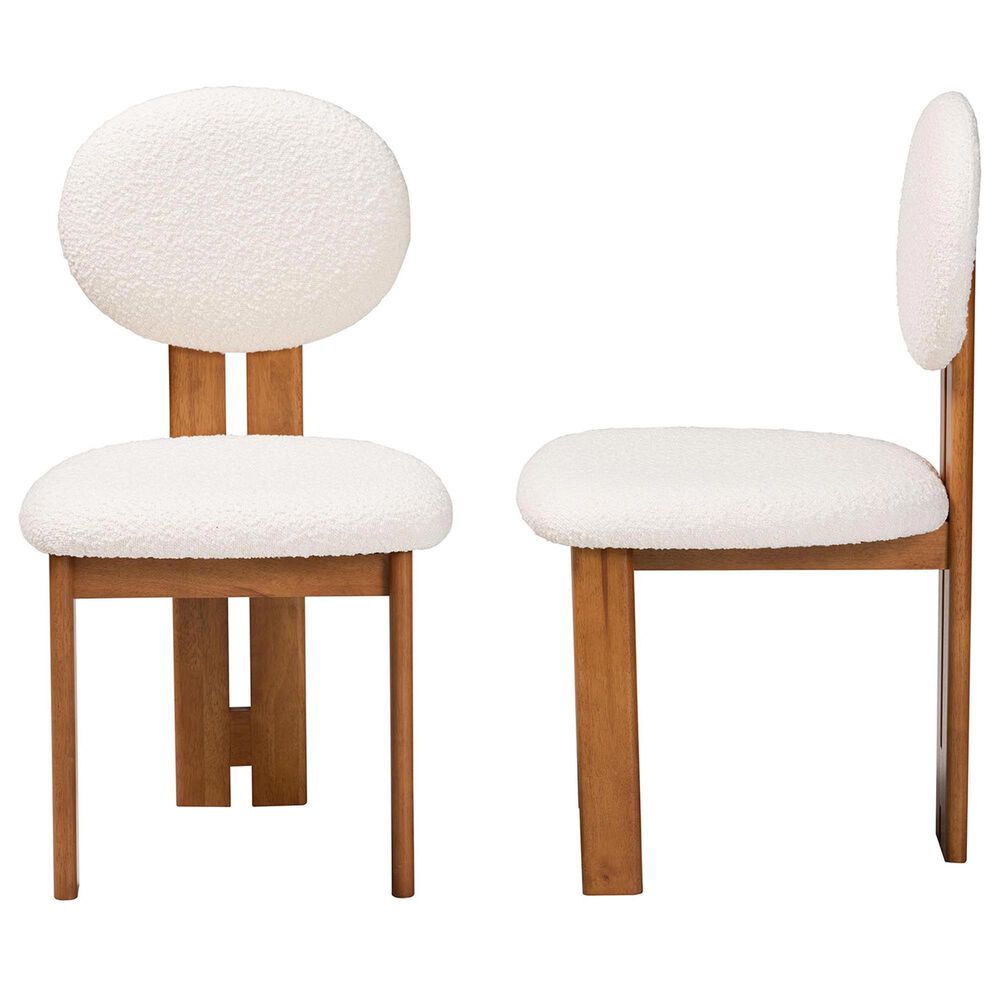 Baxton Studio Kacela Side Chair with Cream Cushion in Walnut Brown (Set of 2), , large