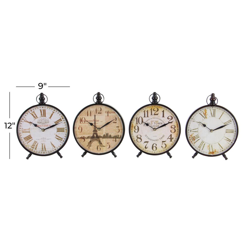Maple and Jade Vintage Table Clock in Black &#40;Set of 4&#41;, , large