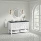 James Martin Vanities Breckenridge 60" Single Bathroom Vanity in Bright White with 3 cm Charcoal Soapstone Quartz Top and Rectangular Sink, , large