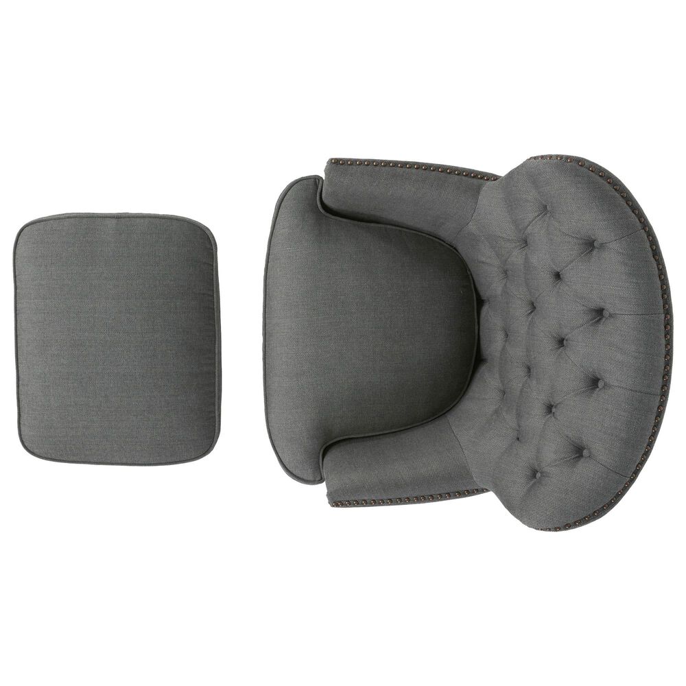 Noble House Tafton Club Chair with Ottoman in Gray, , large