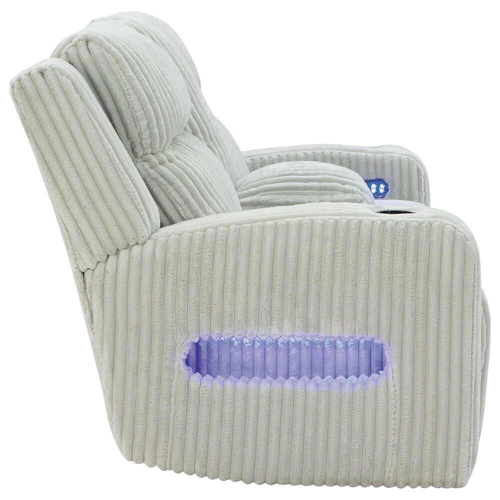 Ashley Forest Lake Power Reclining Loveseat with Console and Adjustable Headrest in Alloy Velvet, , large