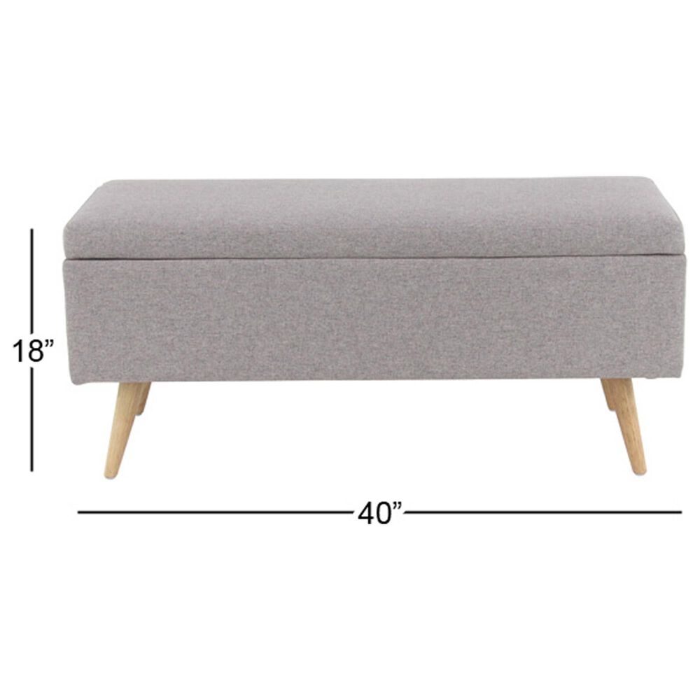 Maple and Jade Modern Storage Bench in Grey, , large