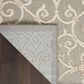Nourison Aloha Damask 2"3" x 8" Natural Indoor/Outdoor Runner, , large