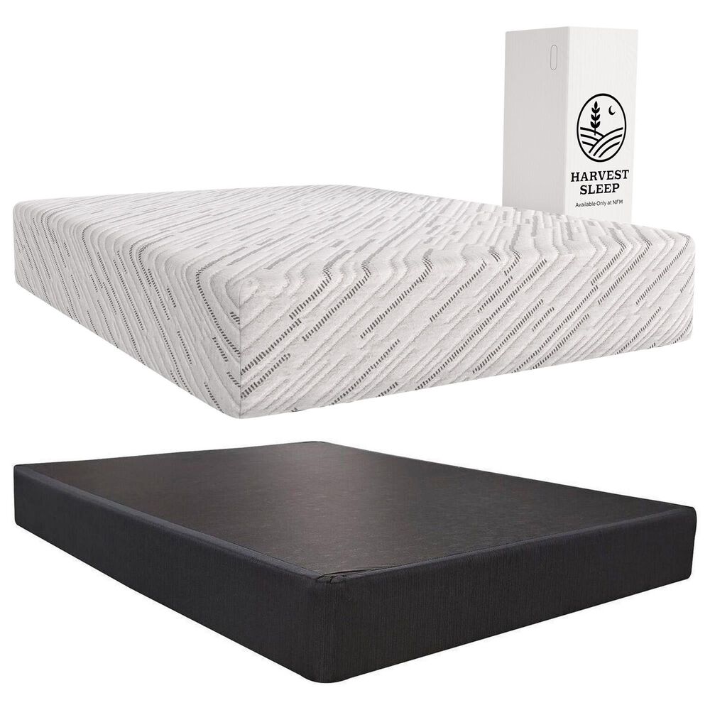 Harvest Sleep 12" Medium Memory Foam Queen Mattress in a Box with High Profile Box Spring, , large