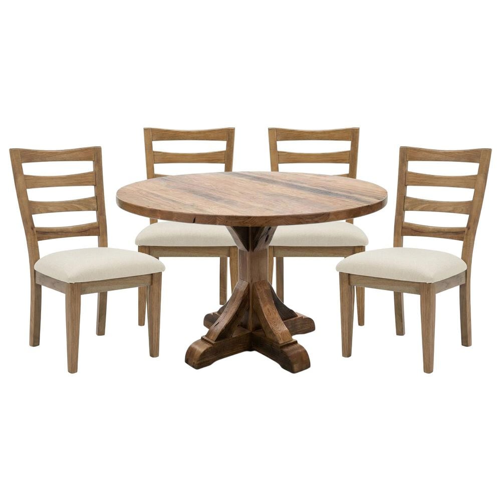 Arista Wood Durango and Canyon 5-Piece Round Dining Set in Hickory, , large