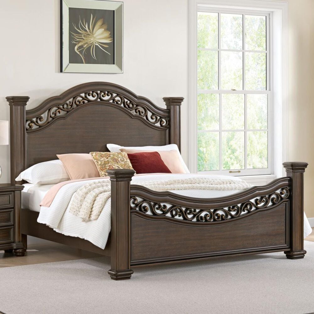 Mayberry Hill Brunswick King Poster Bed in Mahogany, , large