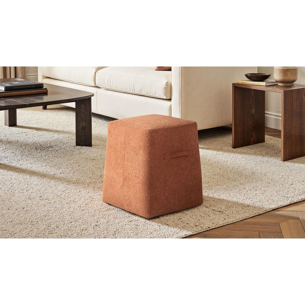 Jennifer Taylor Home Oliver Pouf in Spice Orange, , large