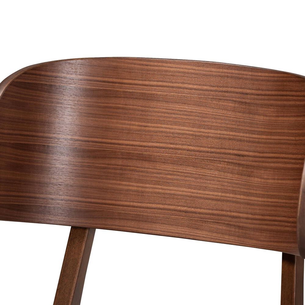 Baxton Studio Alston Side Chair with Grey Cushion in Walnut Brown (Set of 2), , large