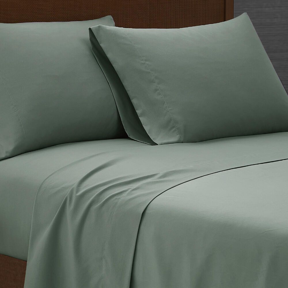 Pem America London Fog Garment Wash 4-Piece King Sheet Set in Green, , large