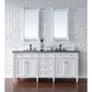 James Martin Vanities Brittany 72" Double Bathroom Vanity in Bright White with 3 cm Charcoal Soapstone Quartz Top and Rectangle Sinks, , large