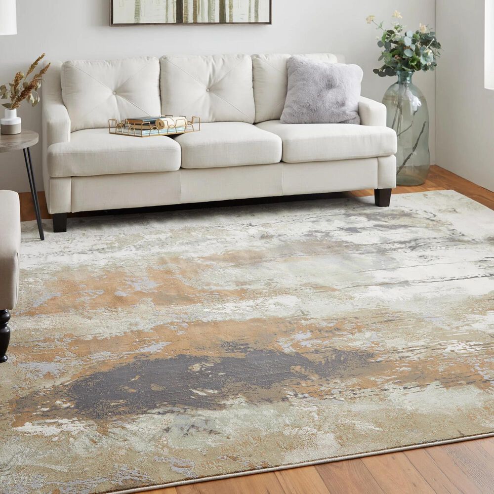 Feizy Clio 3&#39;10&quot; x 6&#39; Brown and Beige Area Rug, , large