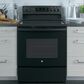 GE Appliances 2-Piece Kitchen Package with 30"" Electric Range and Sensor Microwave Oven in Black, , large