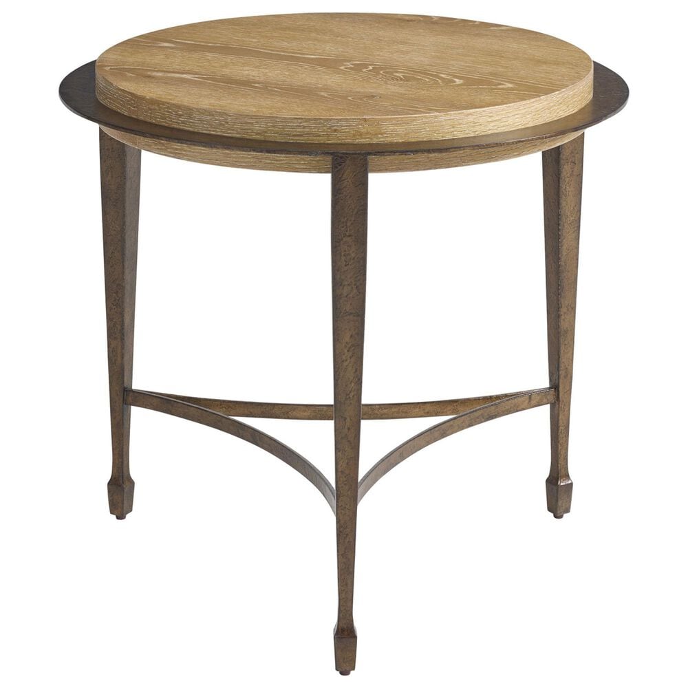 Lexington Home Brands Montecito Catalonia Round Side Table in Chaparral and Bronze, , large