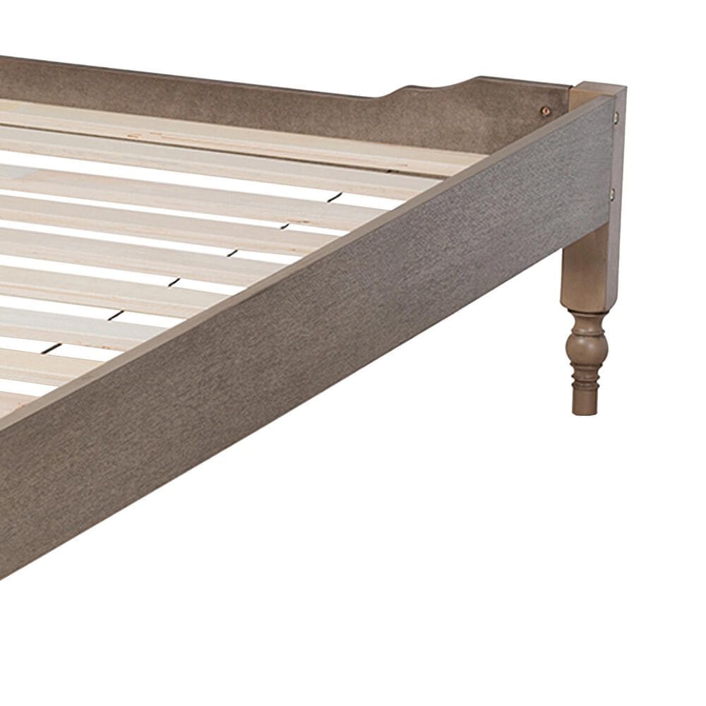 Baxton Studio Laure Full Platform Bed Frame in Weathered Grey, , large