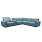 Elran Furniture Nya 6-Piece Power Reclining L-Shaped Sectional with Power Headrest in Blue, , large