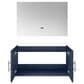 Lexora Home Geneva 36" Single Bathroom Vanity Cabinet Only in Navy Blue and 36" LED Mirror, , large