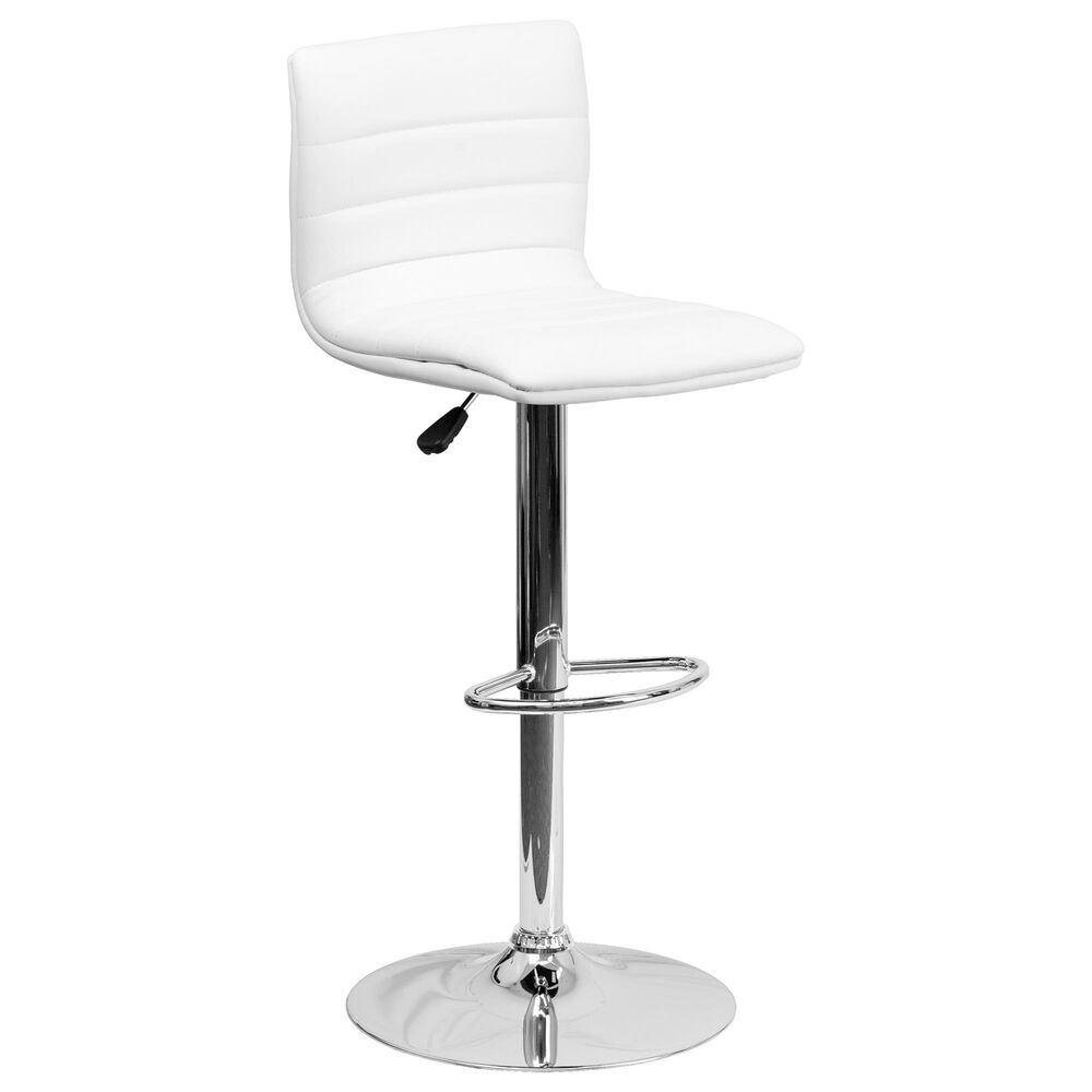 Flash Furniture Adjustable Barstool in White, , large