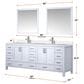 Lexora Home Jacques 84" Double Bathroom Vanity Cabinet Only in Distressed Grey and 34" Mirrors, , large