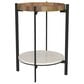 Coaster Adhvik Round End Table in Natural, White and Black, , large