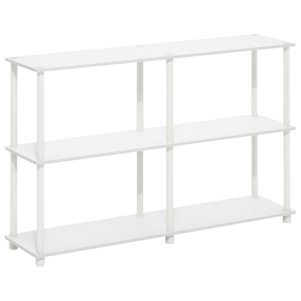 HOMLUX Turn-N-Tube 3-Tier Double Size Storage Display Rack in White, , large