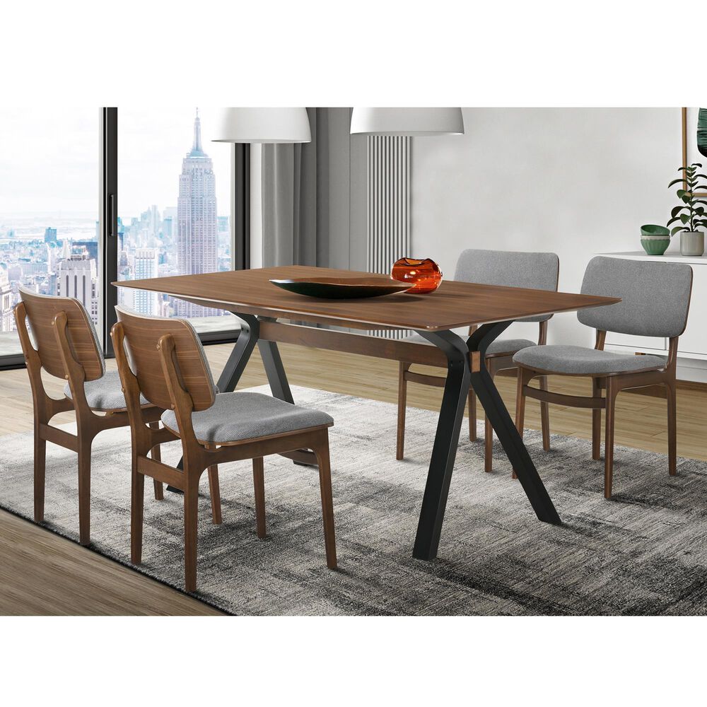 Blue River Laredo and Lima 5-Piece Dining Set in Walnut and Black, , large