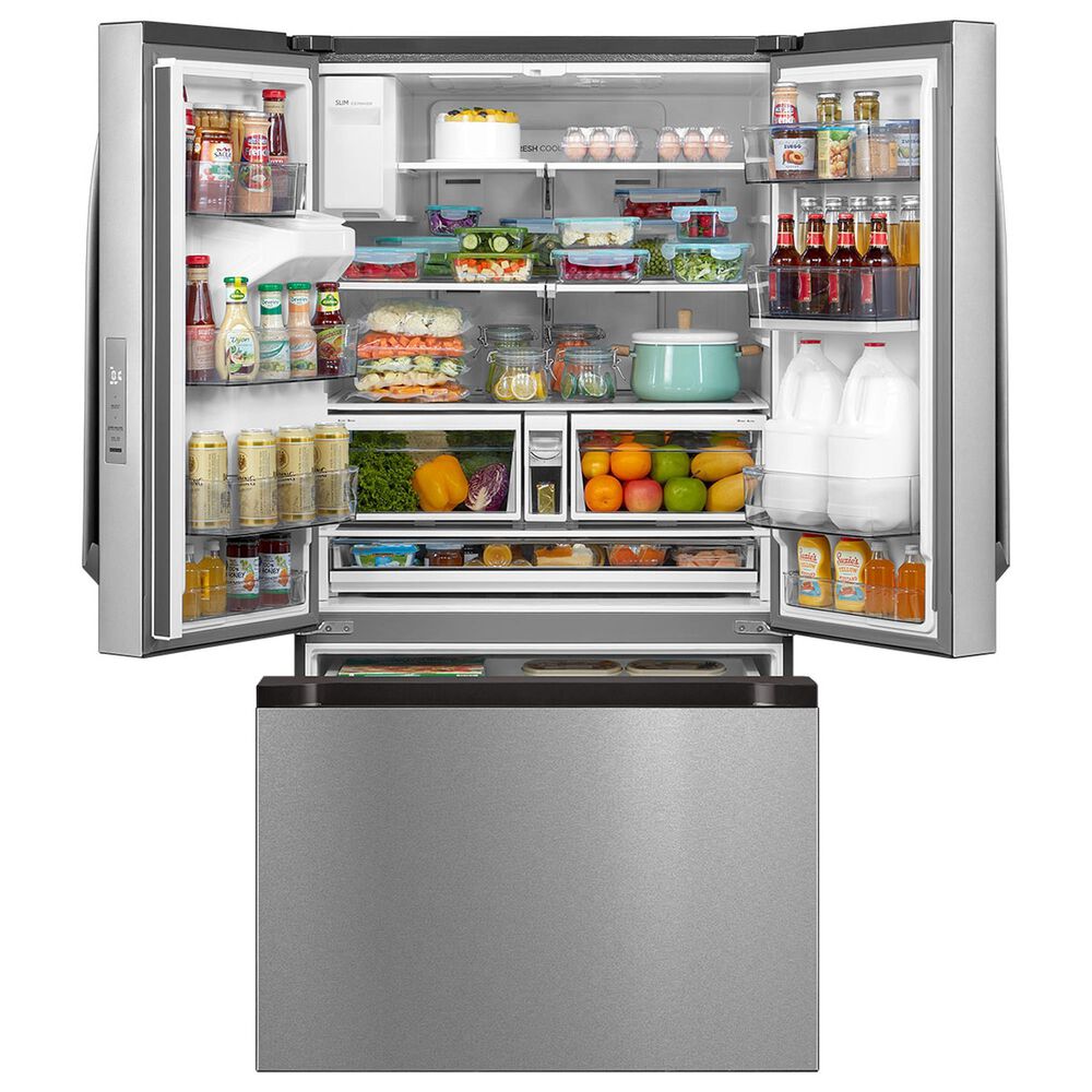 Midea 4-Piece Kitchen Package with 29.3 Cu. Ft. French Door Refrigerator and 6.3 Cu. Ft. Electric Range in Stainless Steel, , large