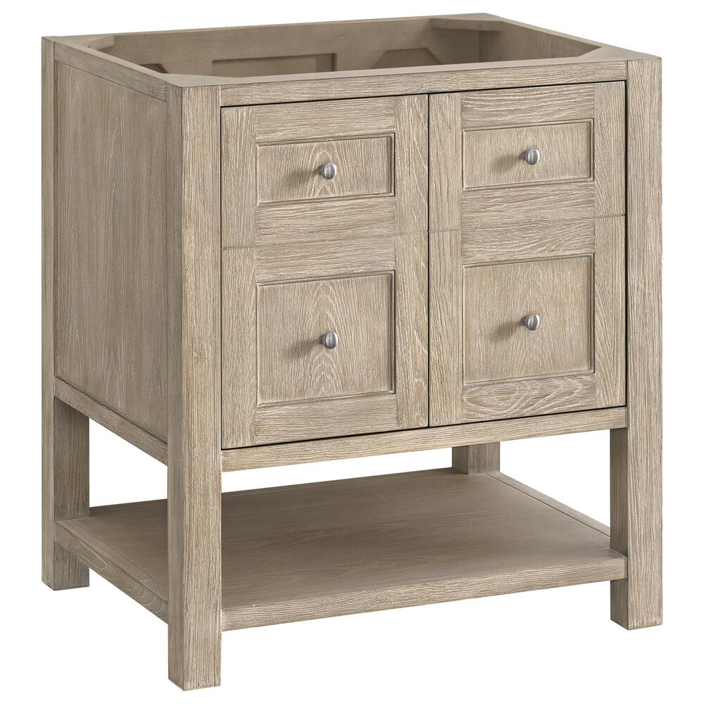 James Martin Vanities Breckenridge 30&quot; Single Vanity in Whitewashed Oak with 3 cm Lime Delight Quartz Top, , large