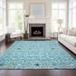 Dalyn Rug Company Portico PO4 Teal 9" x 12" Area Rug, , large
