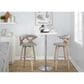 LumiSource Gardenia Swivel Fixed-Height Bar Stool with Cream Faux Leather Upholstery in Chrome and Walnut (Set of 2), , large