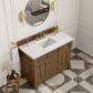 James Martin Vanities Brookfield 48" Single Bathroom Vanity in Honey Oak with 3 cm Arctic Fall Solid Surface Top and Rectangular Sink, , large