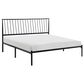 Hearth and Haven King Platform Bed with Angle Headboard in Black, , large