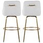 LumiSource Hannah Swivel Bar Stool with White Faux Leather Upholstery in Gold (Set of 2), , large