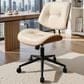 HOMLUX Ergonomic Swivel Office Chair with Button-Tufted Cushion in White, , large