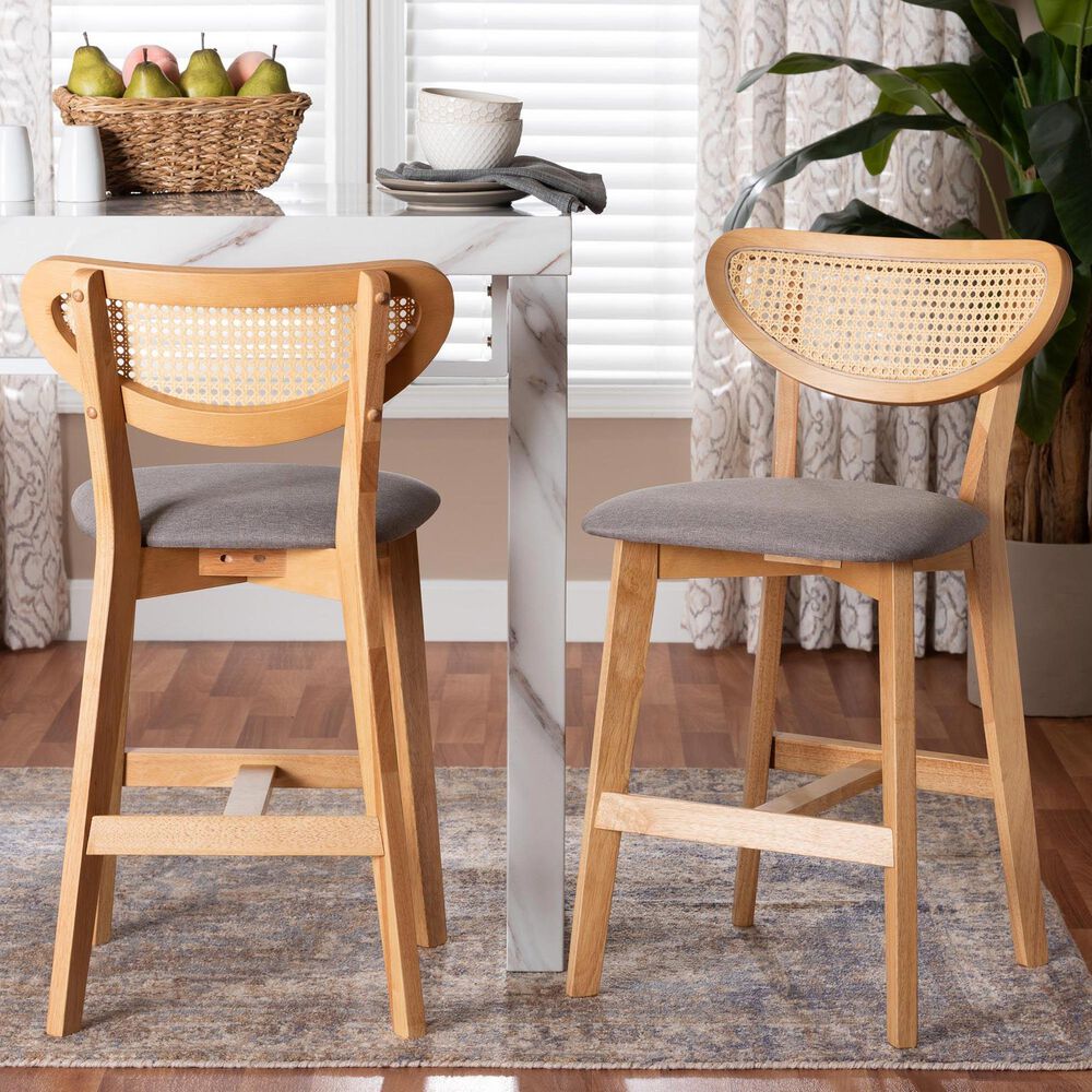 Baxton Studio Dannell Counter Stool in Natural Oak (Set of 2), , large