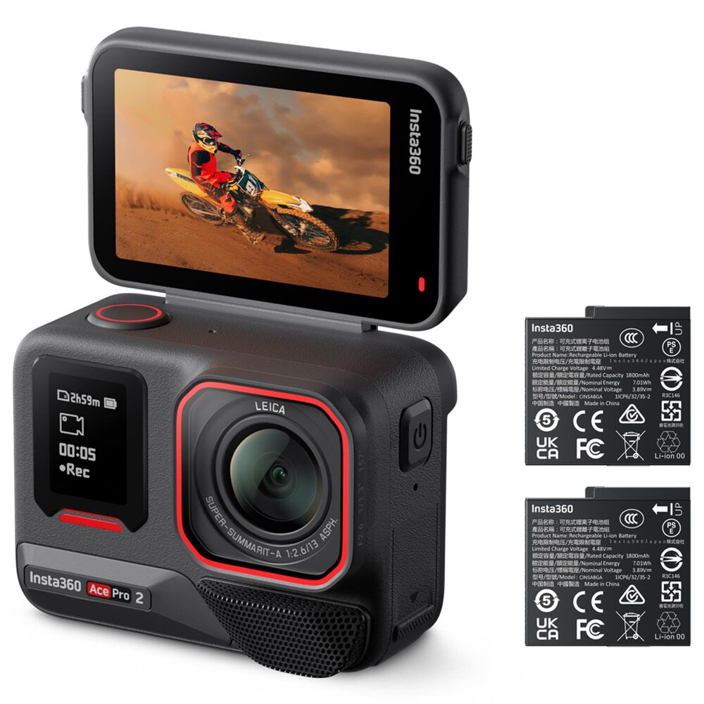 Insta360 Ace Pro 2 Standard Bundle Action Camera with Dual Battery in Black, , large