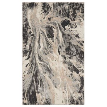 Nourison Elegance 2"2" x 3"9" Charcoal, Beige and Cream Area Rug, , large
