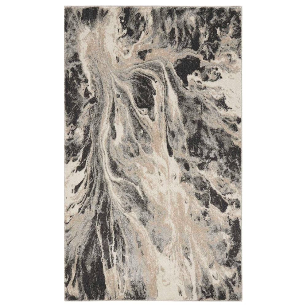 Nourison Elegance 2"2" x 3"9" Charcoal, Beige and Cream Area Rug, , large