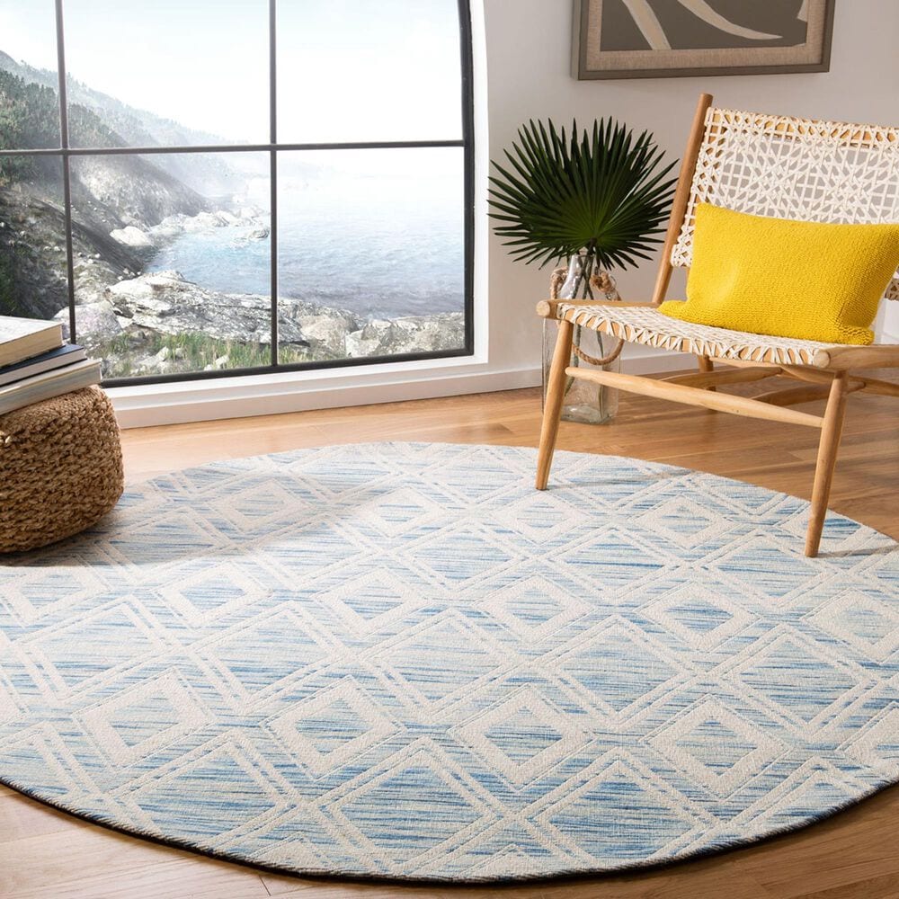 Safavieh Marbella 6&#39; Round Dark Blue and Ivory Area Rug, , large